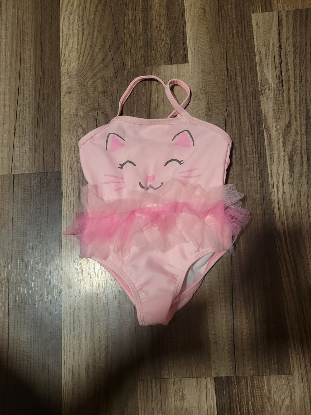 Healthtex Pink Tutu Kitty Crossback One piece Swim Suit Size 12 months